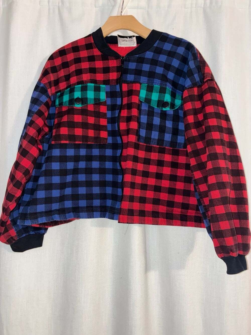 Vintage a. Byer Colorblock Plaid Zip-Up Jacket